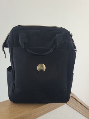 Delsey Paris Black Laptop Backpack with Gold Accent